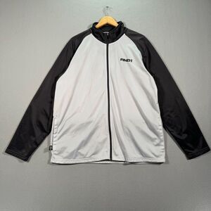 And1 Track Jacket Mens Extra Large White Full Zip Sweatshirt Basketball Hoop Mix